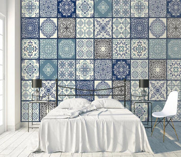 3D Blue Pattern WC2259 Wall Murals