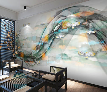 3D White Pigeon WG348 Wall Murals