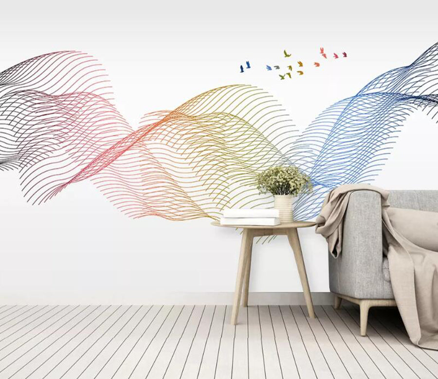 3D Gradient Bird WC1889 Wall Murals