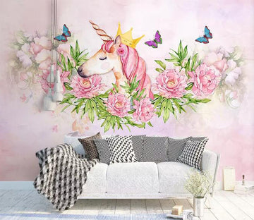 3D Crown Unicorn WG1127 Wall Murals