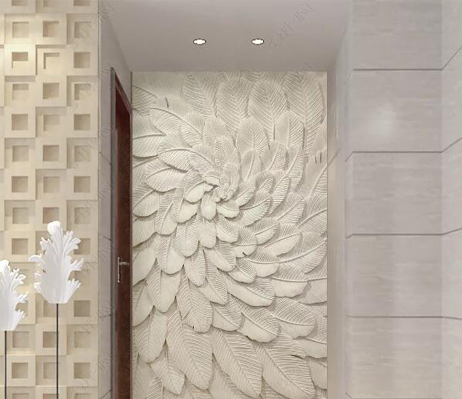 3D White Feather WG181 Wall Murals