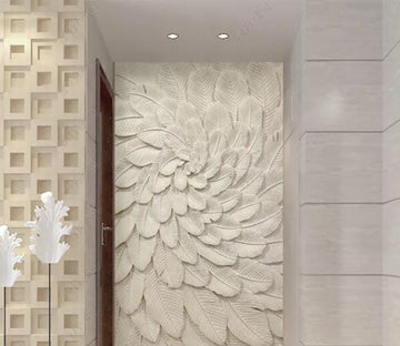3D White Feather WG181 Wall Murals