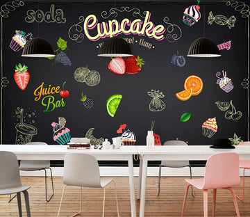 3D Cake Strawberry WC1474 Wall Murals