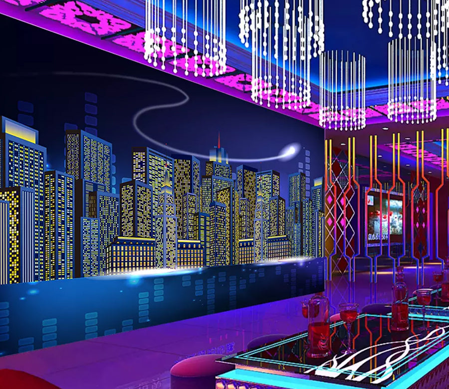 3D Night Building WG1173 Wall Murals