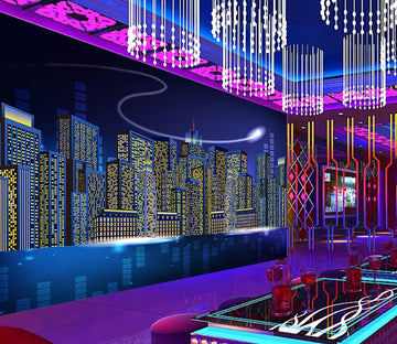 3D Night Building WG1173 Wall Murals