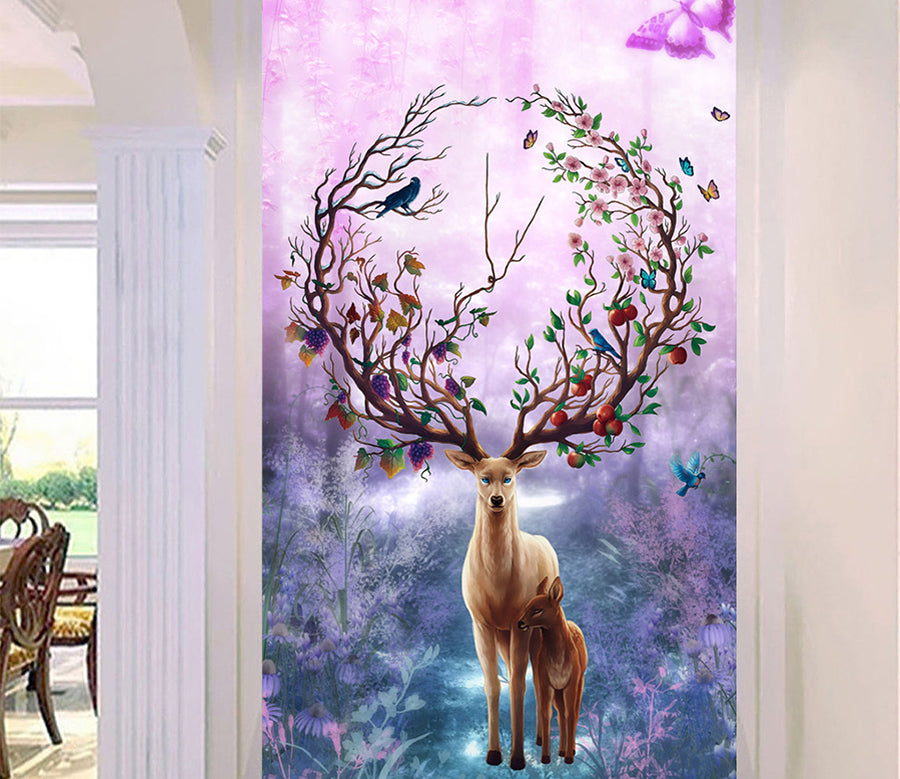 3D Purple Butterfly WG164 Wall Murals