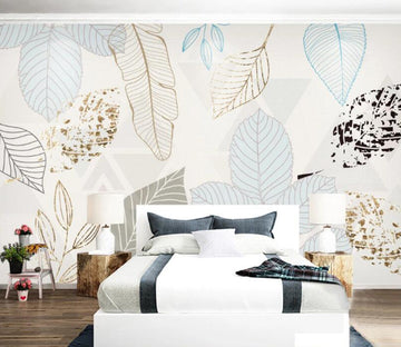 3D Sketch Leaves WC1664 Wall Murals