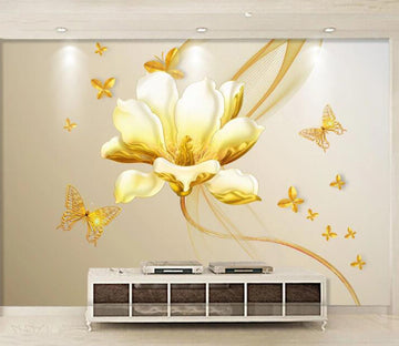 3D Golden Butterfly WC2132 Wall Murals