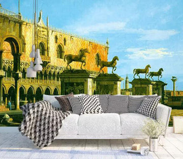 3D Horse Statue WG772 Wall Murals