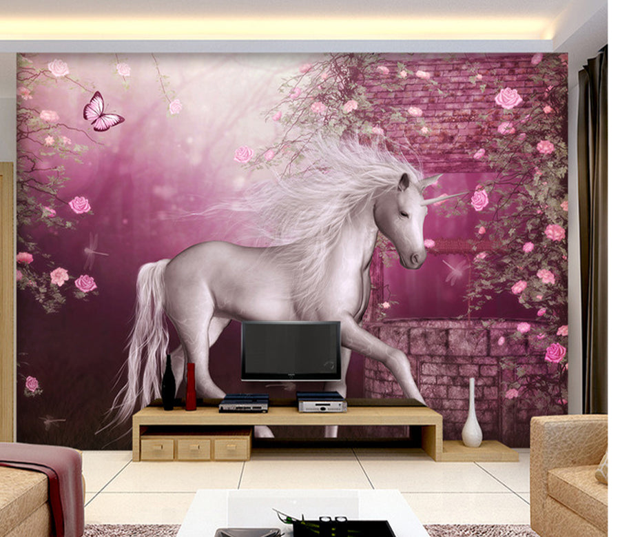 3D Butterfly Unicorn WG283 Wall Murals