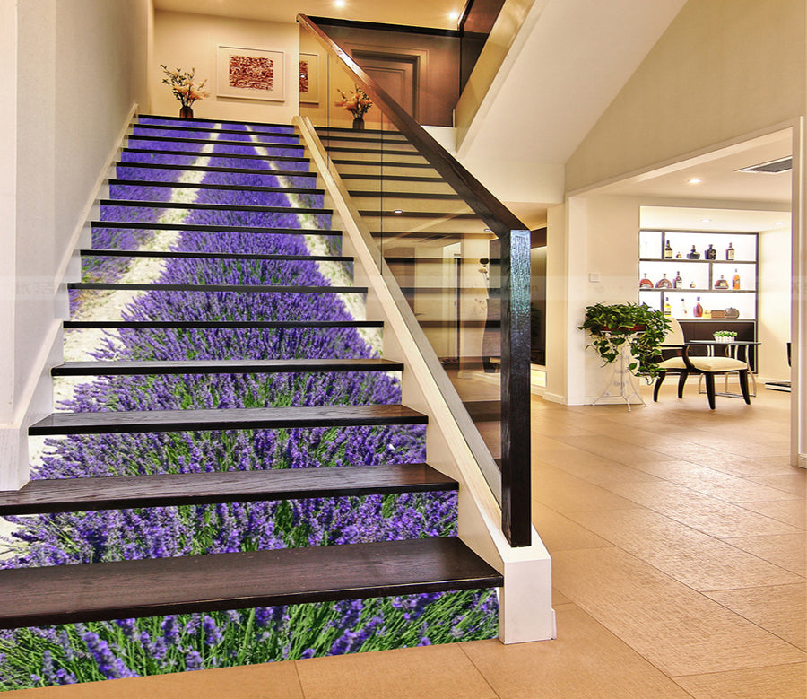 3D Romantic Lavenders 105 Stair Risers