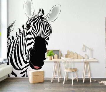 3D Cute Zebra WG595 Wall Murals