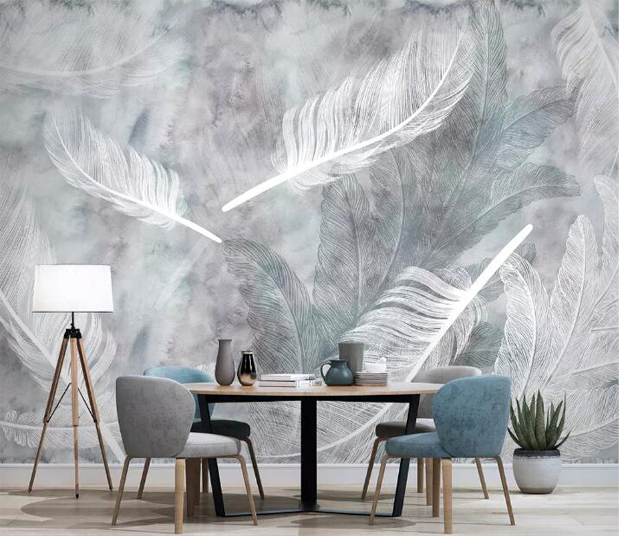 3D Swan Feather WG866 Wall Murals