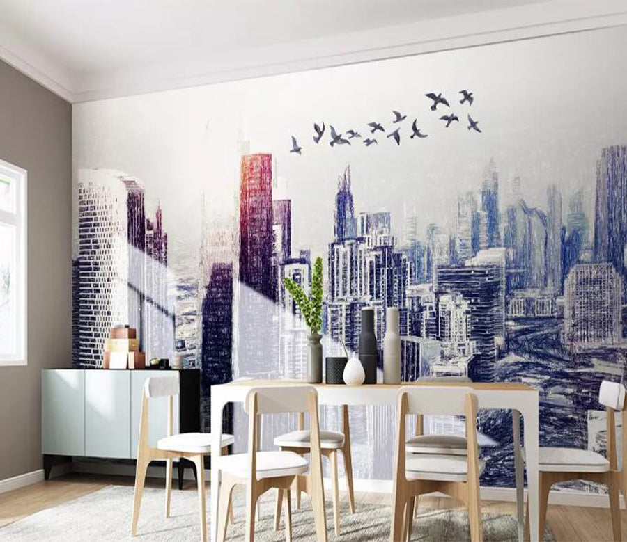 3D Building Bird WG915 Wall Murals