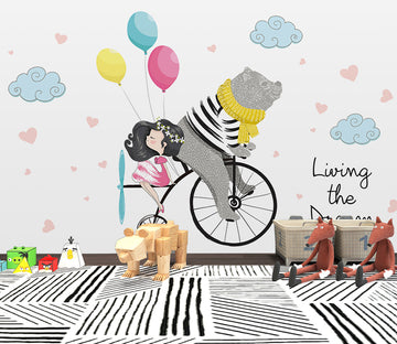 3D Balloon Bicycle WG465 Wall Murals