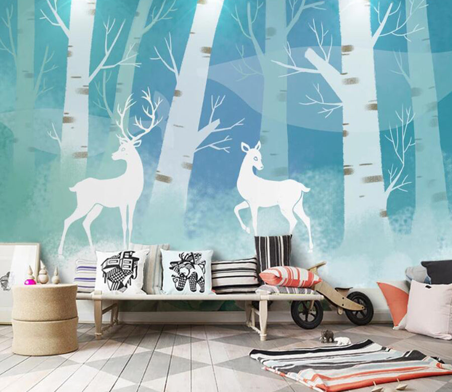 3D Forest Deer WC2079 Wall Murals