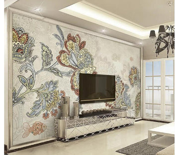 3D Vintage Flowers WG541 Wall Murals