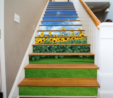 3D Sunflower Blooming In Summer 170 Stair Risers