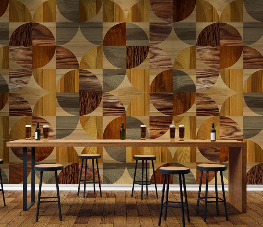 3D Wood Round WC2609 Wall Murals