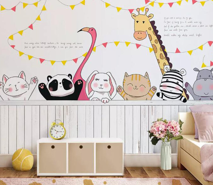3D Giraffe Panda WG903 Wall Murals