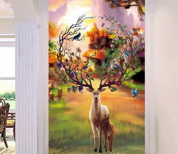 3D Sunset Deer WG108 Wall Murals