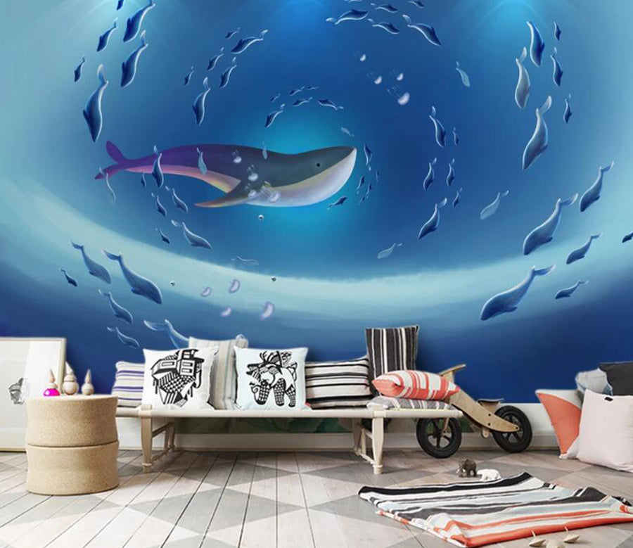 3D Whale Vortex WC2073 Wall Murals