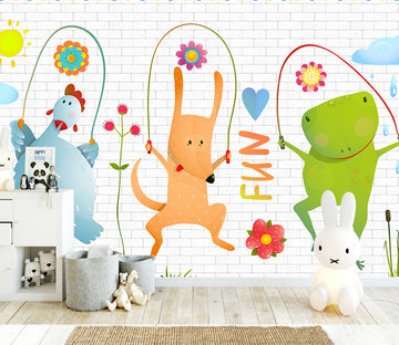 3D Cartoon Fox WG447 Wall Murals
