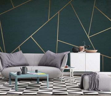 3D Gold Line WC2542 Wall Murals