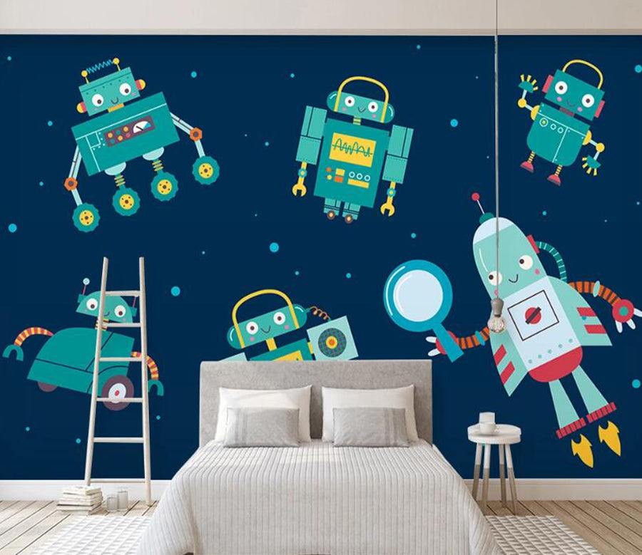 3D Robot Universe WC1984 Wall Murals