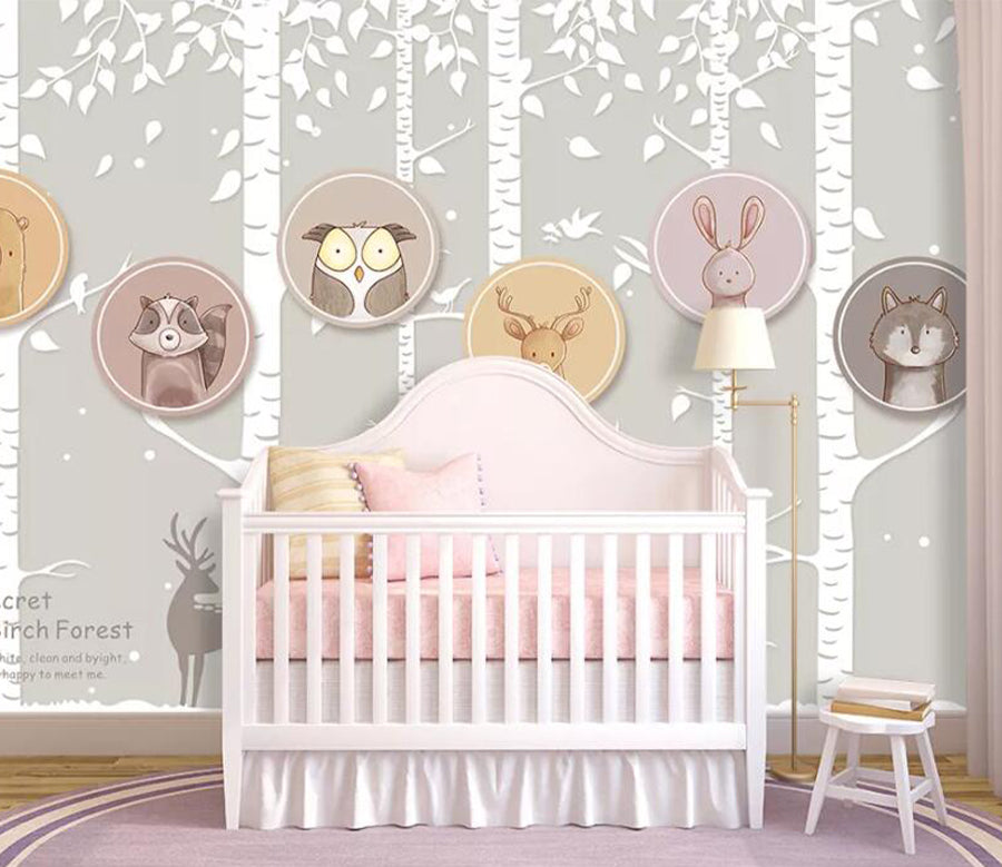 3D Fox Rabbit Deer WC1502 Wall Murals