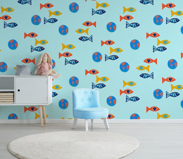 3D Colored Fish WG403 Wall Murals