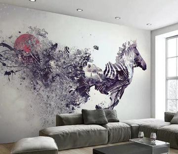 3D Broken Zebra WG587 Wall Murals