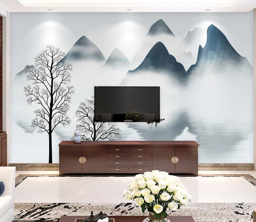 3D Cloud Mountain WC1804 Wall Murals