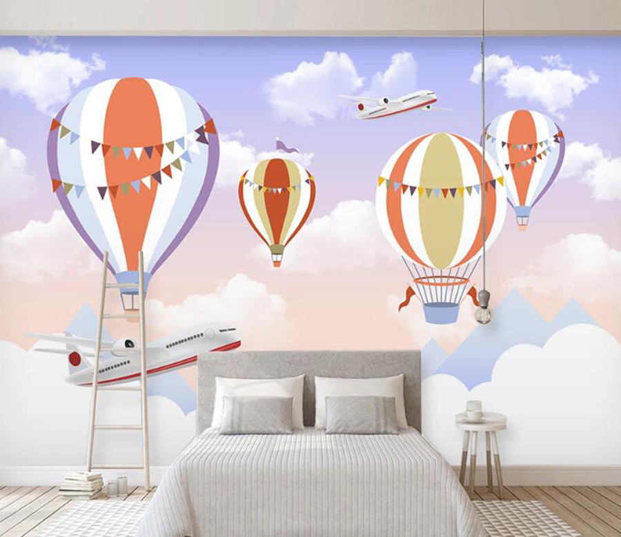 3D Balloon Plane WC2026 Wall Murals