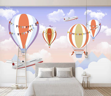 3D Balloon Plane WC2026 Wall Murals