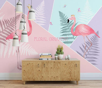 3D Crown Flamingo WC2277 Wall Murals