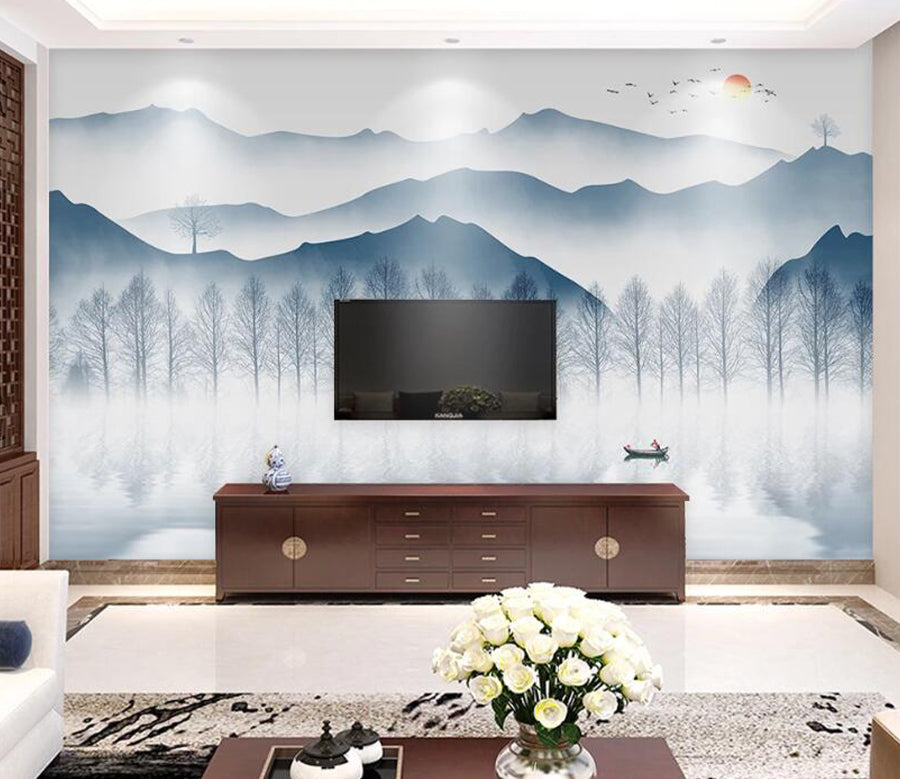 3D Mountain Forest WC1800 Wall Murals