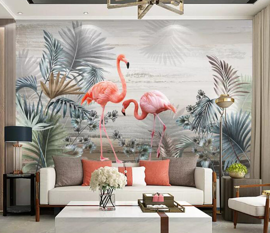 3D Flamingo Animal WG1098 Wall Murals