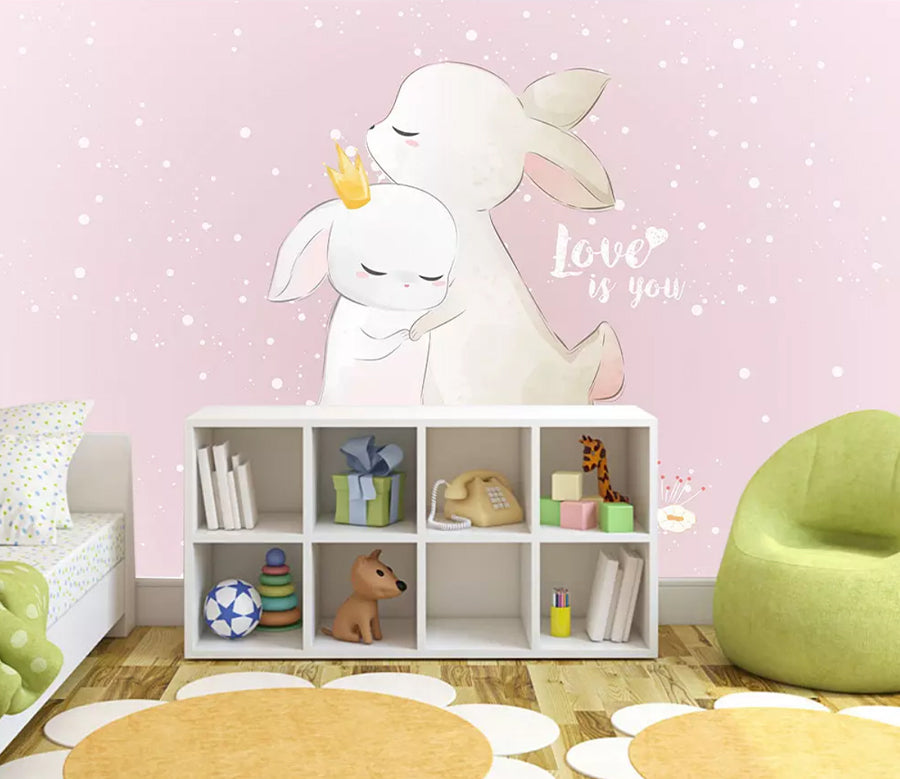 3D Crown Rabbit WG1109 Wall Murals