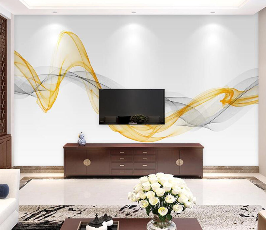 3D Gold Pattern WC1736 Wall Murals
