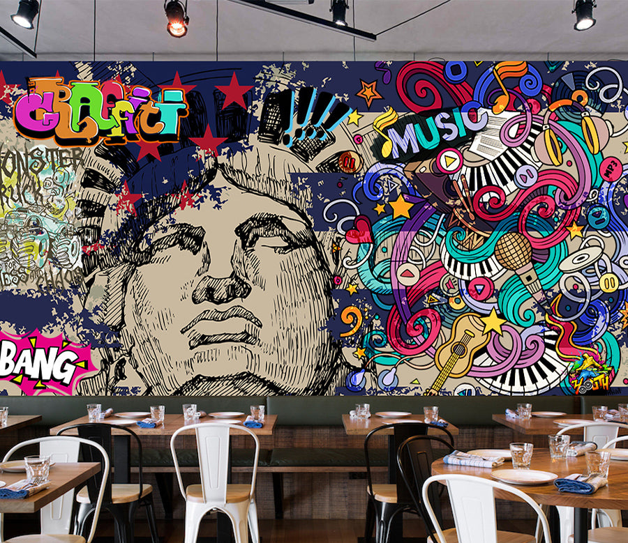 3D Microphone Guitar WG377 Wall Murals