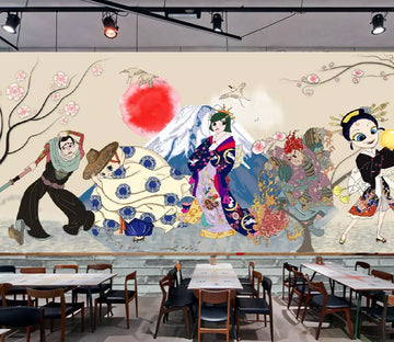 3D Girl Mountain WG1046 Wall Murals