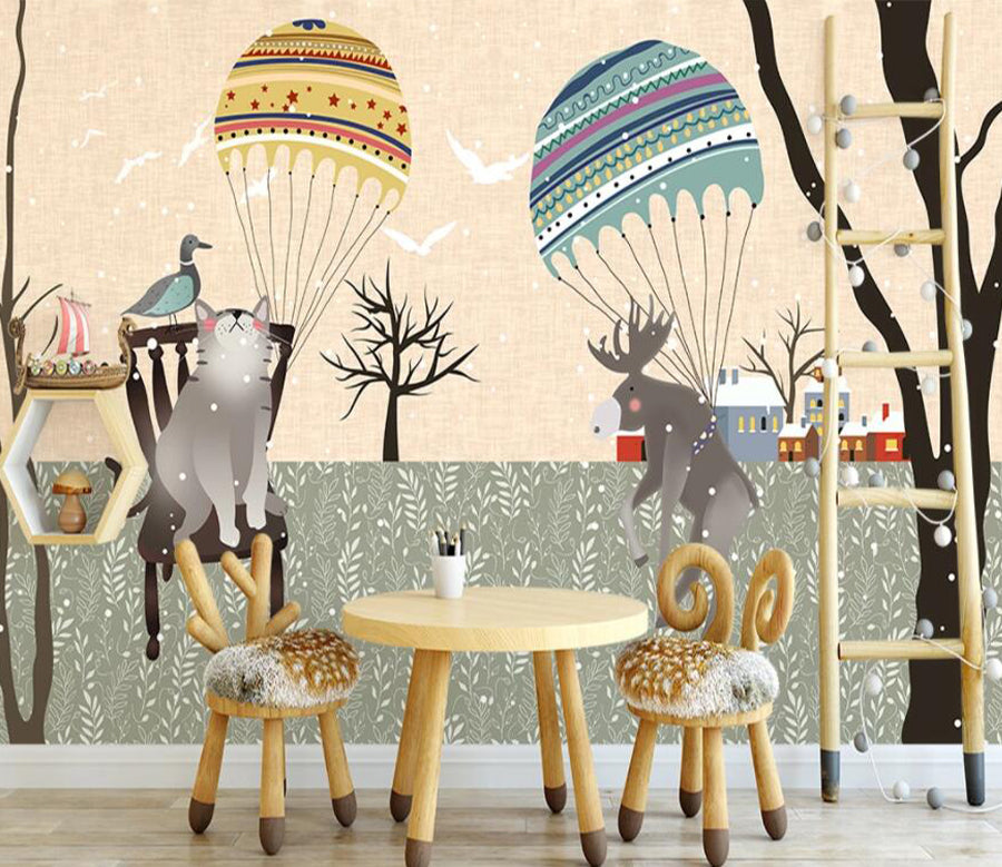 3D Tree White Bird WG1161 Wall Murals