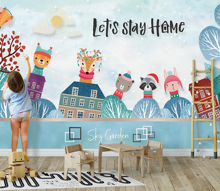 3D Rabbit Fox WG436 Wall Murals