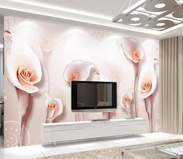 3D Pink Lily WC1411 Wall Murals