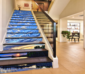 3D Clear Sky Sunset 118 Stair Risers