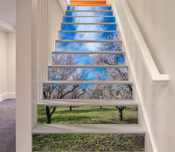 3D Tranquil Peach Blossom Forest 079 Stair Risers