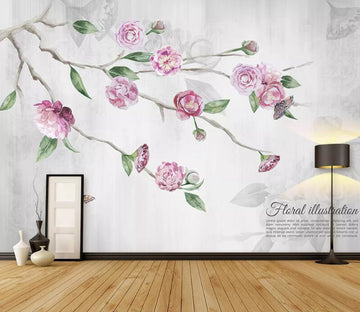3D Pink Flower WC1554 Wall Murals