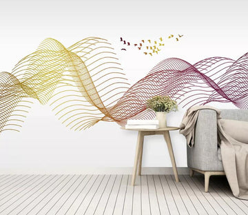 3D Line Wave WC1888 Wall Murals