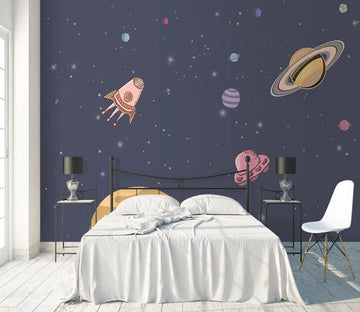 3D Rocket Ship WC2213 Wall Murals